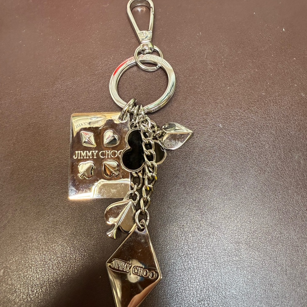 Jimmy Choo Silver Charm Keychain
